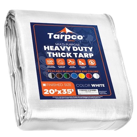 Tarpco Safety 14 Mil, Polyethylene, White TS-104-20X35